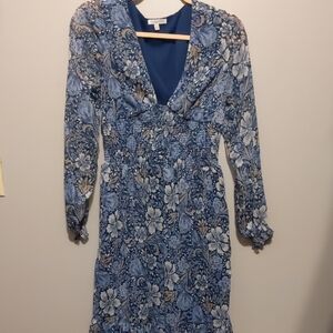 Patrons of Peace Blue Floral Long Sleeve Dress